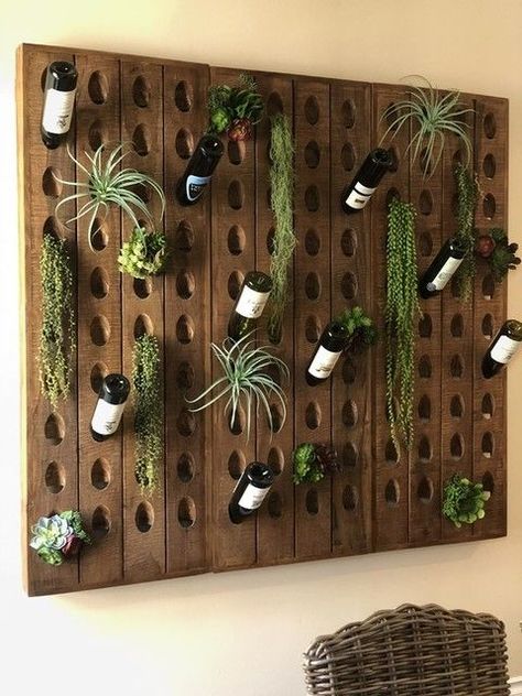 Diy Wine Rack Projects, Wine Rack Projects, Riddling Rack, Wine Board, Wine Wall Decor, Ideas Terraza, Mounted Wine Rack, Wine Rack Storage, Italy Wine