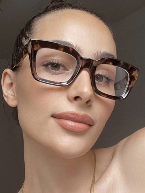 Geometric Glasses  &  Goggles TRANSPARENT-One_size Fashionable Eyeglasses, Geometric Glasses, Tortoise Shell Glasses, Trendy Heels, Women Eyeglasses, Cute Glasses, Clear Glasses, Leisure Fashion, Fashion Eyeglasses