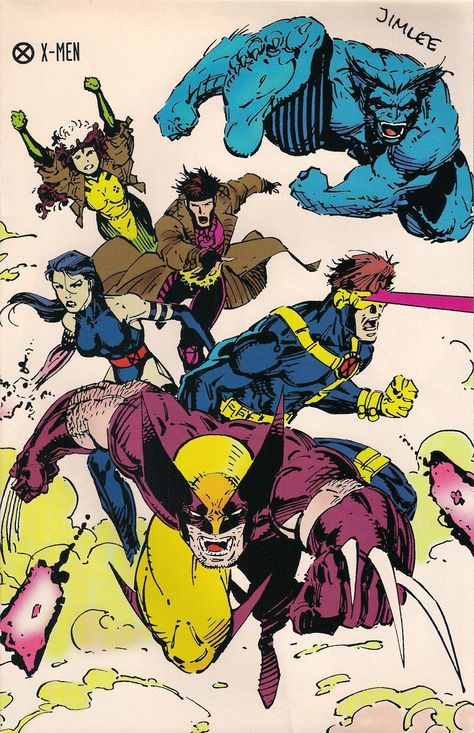 X-Men - Wolverine, Psylocke, Cyclops, Gambit, Beast and Rogue - Marvel Comics Marvel Mutants, Marvel Pics, Jim Lee Art, Battle Station, John Romita Jr, Marvel Knights, Comic Book Artwork, Jim Lee, Arte Dc Comics