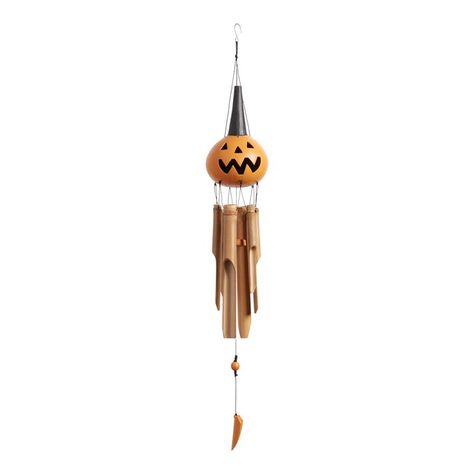 Wood and Bamboo Jack O Lantern Wind Chime - World Market Halloween Decor Outdoor, Halloween Outdoor, Entertaining Essentials, Halloween Decorations Indoor, Unique Halloween, Outdoor Halloween, Halloween Outdoor Decorations, Wind Chime, World Market