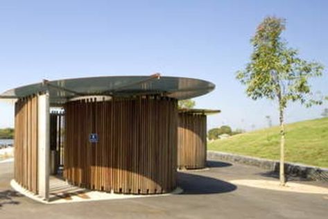 Toilet Outdoor Design, Outdoor Restrooms, Outdoor Restroom, Public Restroom Design, Restroom Architecture, Toilet Outdoor, Wc Design, Outdoor Bathroom Design, Outdoor Toilet