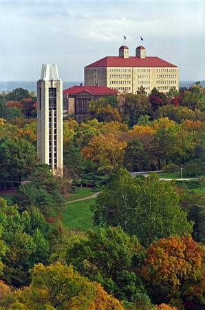 KU in the fall- Campanile and Fraser Hall Ku Basketball, Kansas Jayhawks Basketball, Kansas Basketball, Rock Chalk Jayhawk, Ku Jayhawks, Kansas Usa, First Year Of College, Lawrence Kansas, Building Community