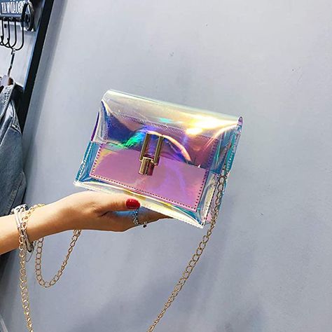 VALICLUD Women Iridescent Purse for Women Transparent Handbag Colorful Mini Jelly Bag Chain Bags Rainbow Purses Clear Handbag (Pink): Handbags: Amazon.com Waterproof Beach Bag, Jelly Bag, Small Messenger Bag, Transparent Bag, Drag Queens, Clear Bags, Types Of Bag, Louis Vuitton Twist Bag, Square Bag