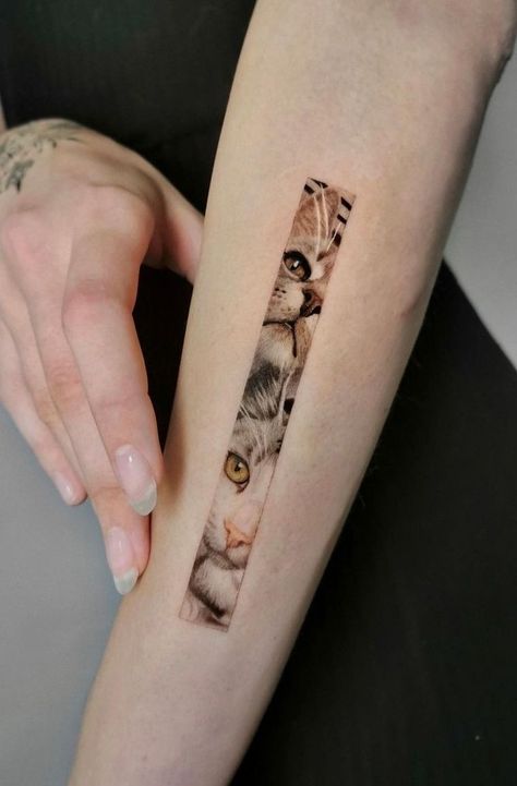 Kitten Tattoo, Cute Cat Tattoo, Petit Tattoo, Muster Tattoos, Tattoos Geometric, Cat Tattoo Designs, Simplistic Tattoos, Creative Tattoos, Mini Tattoos