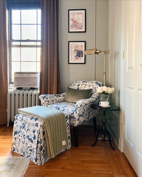 frida curated on LTK Skirted Ottoman, Anna Page, Manhattan Apartment, Bedroom Corner, Bedroom Idea, Picture Light, Apartment Design, Soft Blankets, Home Collections