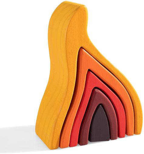 Amazon.com: MerryHeart Wooden Rainbow Stacking Toy, Fire Elements Wooden Stacker, Various Shapes Nesting Stacking Blocks, Waldorf & Montessori Open-Ended Education Toy for Kids/Toddlers : Toys & Games Rainbow Stacking Toy, Baby Stacking Toys, Waldorf Montessori, Stacker Toy, Open Ended Toys, Wooden Rainbow, Stacking Blocks, Fire And Stone, Fire Element