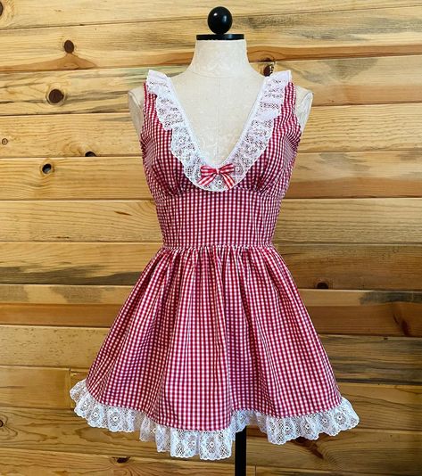 Chickadee Dress - Etsy Country Style Dresses, Gingham Outfit, Etsy Clothes, Red And White Dress, Dress Cotton, Gingham Dress, Mode Inspo, Lovely Dresses, Dream Clothes