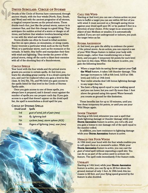 Lightning Witchcraft, Dnd Druid Subclasses, Druid Subclasses 5e, Druid Circle, Plant Creatures, Lightning Spell, Druid Witch, Dnd Aesthetic, Dnd Subclasses