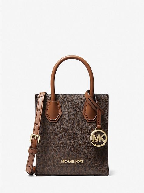 Mercer Extra-Small Logo and Leather Crossbody Bag Michael Kors Purses, Sac Michael Kors, Purse Aesthetic, Lady Dior Handbag, Cream Pies, Expensive Bag, Structured Top, Luxury Bags Collection, Michael Kors Mercer