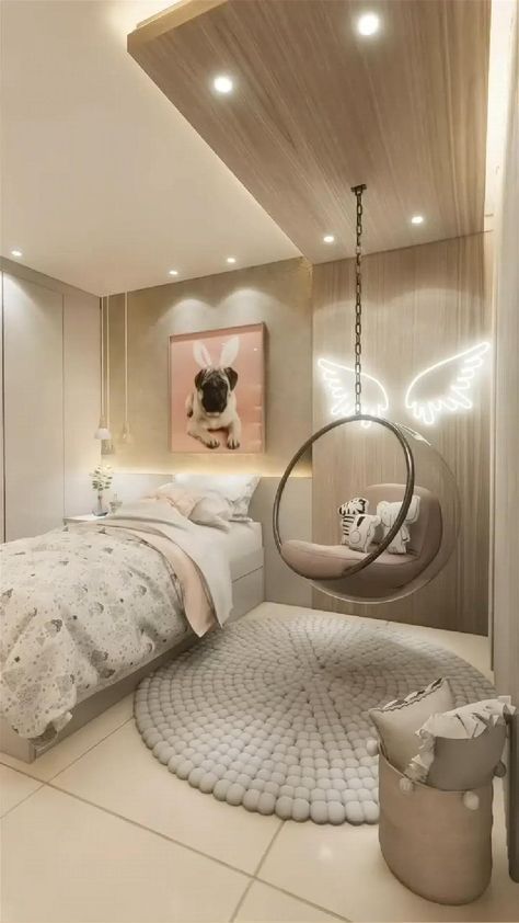 Elegant Dorm Room, Small Bedroom Makeover, Design Ložnic, Luxury Kids Bedroom, Loft Style Bedroom, Amazing Bedroom Designs, Classy Bedroom, Cute Bedroom Ideas, Kids Interior Room