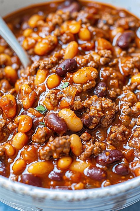 Cowboy Baked Beans - An Organized Chaos Skillet Baked Beans, Venison Baked Beans, Chili Baked Beans, Three Meat Cowboy Beans, Kielbasa Cowboy Beans, Meaty Baked Beans, 4th Of July Baked Beans, Dutch Oven Cowboy Beans, Crock Pot Cowboy Beans