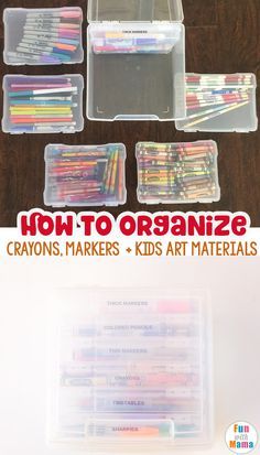 Organize Kids Art Supplies, Organize Crayons, Toddler Art Supplies, Rangement Art, Organize Kids, Crayon Organization, Hack Ikea, Art Supplies Storage, Art Supply Organization