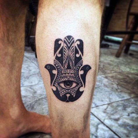 Maori Hand Tattoo Design On Mans Back Of Leg Calf Bracelet Tattoo For Man, Hamsa Tattoo Design, Hamsa Hand Tattoo, Maori Tattoos, Hamsa Tattoo, Maori Tattoo Designs, Wild Tattoo, Cool Tattoos For Guys, Tattoo Arm