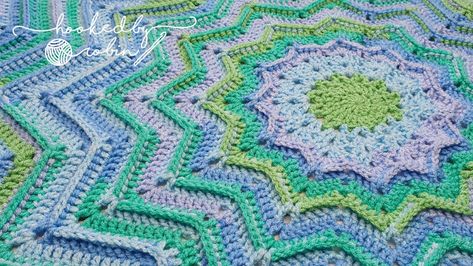 Learn how to crochet this beautifully textured ridged round ripple blanket. Crochet Ridged Round Ripple Blanket | 12 Point Star designed by Hooked by Robin is amazing! Star Crochet Blanket, 12 Point Star, Hooked By Robin, Crochet Star Blanket, Crochet Ripple Blanket, Ripple Blanket, Star Crochet, Round Blanket, Back Post Double Crochet