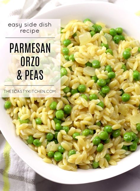 Orzo And Peas, Orzo Recipes Side, Pasta Parmesan, Parmesan Orzo, Pasta With Peas, Plats Healthy, Pasta Side Dishes, Rice Side, Orzo Recipes