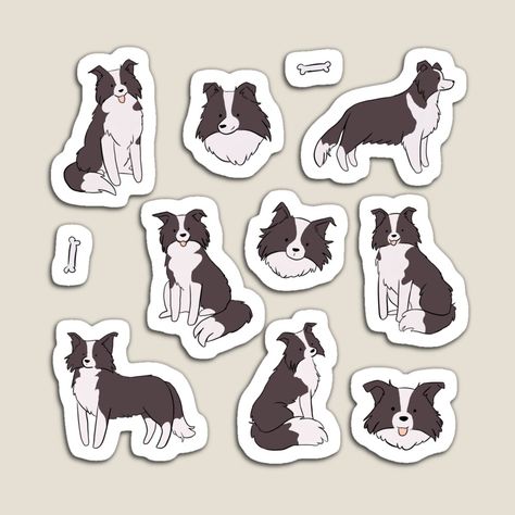 Border Collie Illustration, Collie Illustration, Cute Border Collie, Border Collie Art, Dog Design Art, Cute Border, Doodle Borders, Cute Borders, Animal Doodles