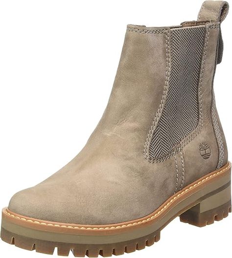 Amazon.com | Timberland Women's Courmayeur Valley Chelsea Fashion Boot | Ankle & Bootie Timberland Womens Boots, Women’s Style, Chelsea Fashion, Womens Suede Boots, Timberland Boots Women, Teen Outfits, Chic Heels, Grey Boots, Favorite Boots