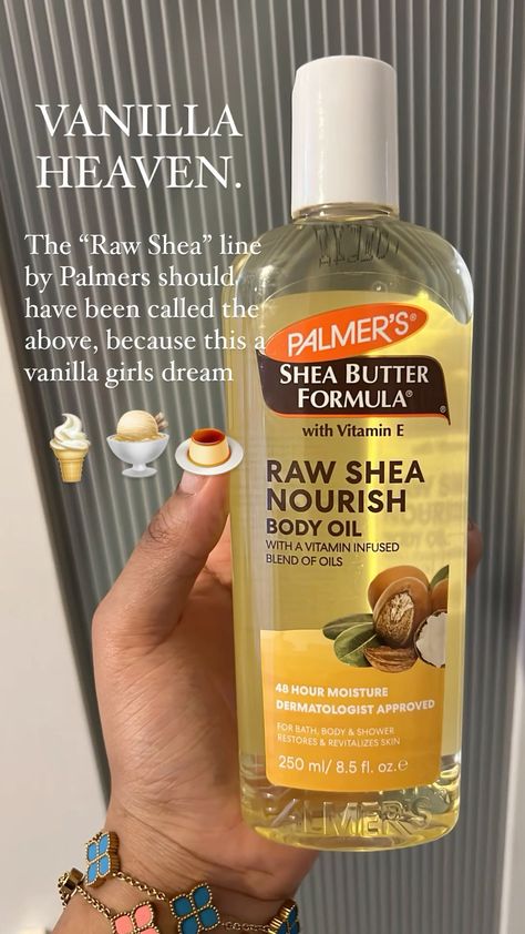 This smells lush😍 @palmersworks did their thing with this scent range Body Oil Vanilla, Smell Like Shea Butter, Body Oils That Smell Good, Superdrug Skincare, Body Smell Good Hacks, How To Smell Like Vanilla, Vanilla Body Oil, Lush Aesthetic, Natural Feminine Care