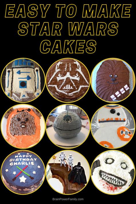 Star Wars Cake Ideas Easy, Star Wars Cakes Birthday Boys, Starwars Birthday Cake Ideas, Simple Star Wars Cake, Star Wars Birthday Cake Ideas, Easy Star Wars Cake, Star Wars Cake Easy, Star Wars Birthday Cake Diy, Star Wars Cake Diy