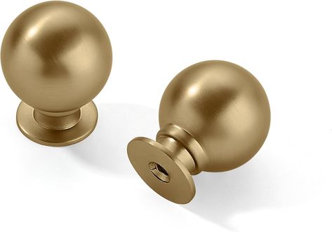 CABDM 10 Pack 1 Inch Vintage Ball Champagne Bronze Cabinet Knobs Kitchen Cabinet Hardware Satin Brass Drawer Knobs Pulls for Drawers. - Amazon.com Cabinet Hardware Vintage, Bronze Cabinet Knobs, Gold Drawer Knobs, Brass Cabinet Knobs, Swedish Kitchen, Bronze Kitchen, Brass Cabinet Pulls, Kitchen Cabinet Drawers, Bronze Cabinet