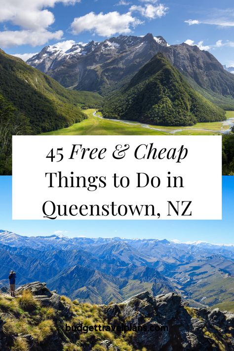 Queenstown is a must visit on your trip to New Zealand, and we’re sharing 45 free and cheap things to do in Queenstown, New Zealand for your budget travel tips to Queenstown, New Zealand. New Zealand On A Budget, New Zealand Must Do, Things To Do In Queenstown New Zealand, New Zealand Travel Tips, New Zealand Travel Beautiful Places, Queenstown New Zealand Aesthetic, Travel Manifestation, Nadi Fiji, Kia Kaha