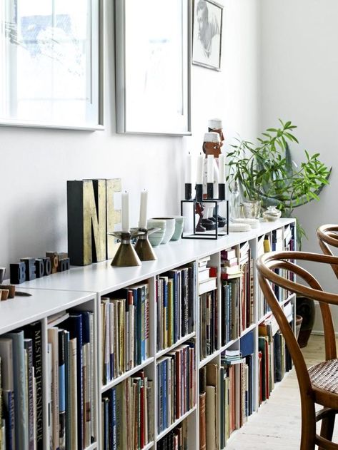 // Bookcase Styling With Books, Shelf Above Bed Decor, Short Shelves, Short Bookcase, Short Bookshelf, Shelf Styling Living Room, Brown Bookshelf, Low Bookshelf, Grohe Kitchen Faucet