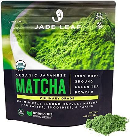 Jade Leaf Organic Matcha Green Tea Powder - Authentic Japanese Origin - Premium Second Harvest Culinary Grade (1.06 Ounce) Iced Matcha Green Tea, Jade Leaf Matcha, Organic Matcha Green Tea Powder, Matcha Green Tea Latte, Ceremonial Grade Matcha, Matcha Smoothie, Green Tea Latte, Organic Matcha, Japanese Matcha