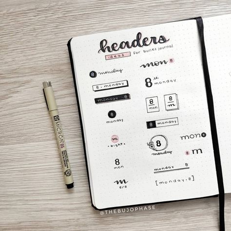 Headers ideas for your bullet journal • ideias de títulos para o seu bullet journal! . . There are so many creative ways that we can do our… Journal Headers Ideas, Journal Headings, Headers Ideas, Organiser Ideas, Journal Headers, Bullet Journal Titles, Header Ideas, Bullet Journal Headers, March Bullet Journal