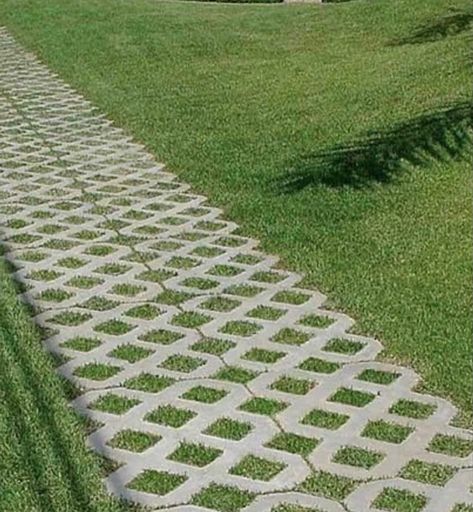 Grass Block Pavers, Grass Block, Grass Pavers, Walkway Design, Outdoor Walkway, Walkway Ideas, Grass Pattern, Driveway Landscaping, Erosion Control