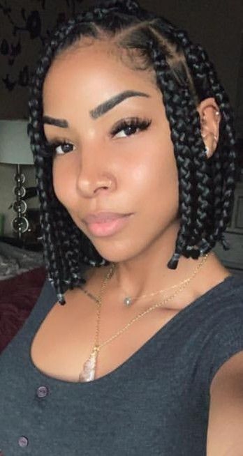 Box Braid Bob, Short Box Braids Bob, Braid Bob, Box Braids Bob, Cabello Afro Natural, Bob Braids Hairstyles, Short Box Braids Hairstyles, Blonde Box Braids, Braided Hairstyles For Black Women Cornrows