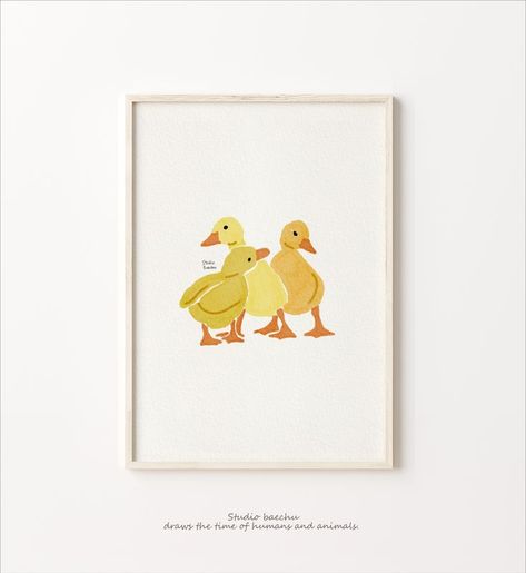 Duck Bathroom Decor, Yellow Duck Nursery Theme, Duck Nursery Theme, Arias Bedroom, Duck Bedroom, Nursery Minimal, House Fever, Duck Wall Art, Duck Nursery