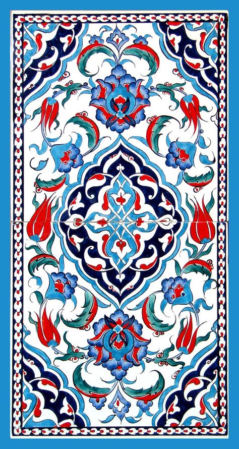 Iznik tiles Turkish Art Pattern, Islamic Tiles, Iznik Tile, Turkish Tile, Turkish Tiles, Turkish Pattern, Islamic Patterns, Turkish Ceramics, Islamic Art Pattern