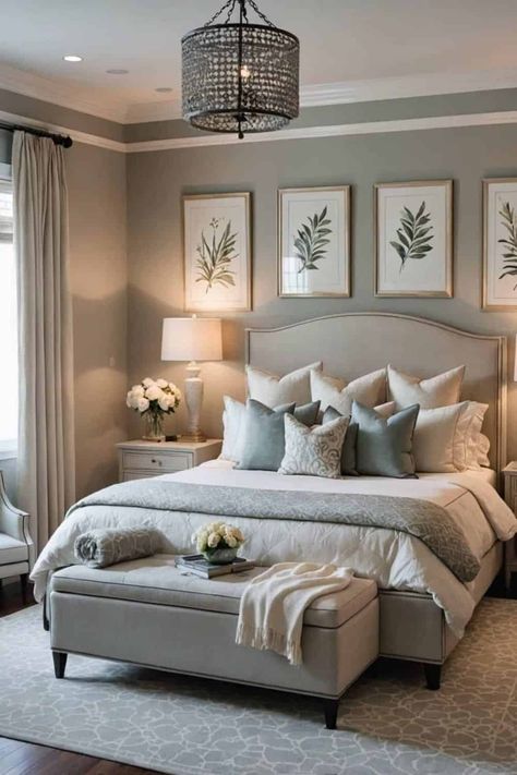 Romantic Master Bedroom Decor Ideas - West Magnolia Charm Top Bedroom Designs, Magnolia Inspired Bedroom, Married Couple Bedroom Decor Ideas, Main Bedroom Decor Ideas Master Suite Color Schemes, Neptune Driftwood, Bed Setting Ideas, Guest Bedroom On A Budget, Master Bedrooms Decor Romantic, Bedroom Ideas Interior Design