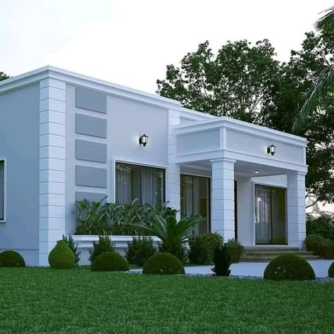 Flat Roof House Designs, Flat Roof Design, Small Modern House Plans, Bungalow Style House, Bungalow Style House Plans, House Roof Design, Affordable House Plans, House Balcony Design, Small House Design Exterior