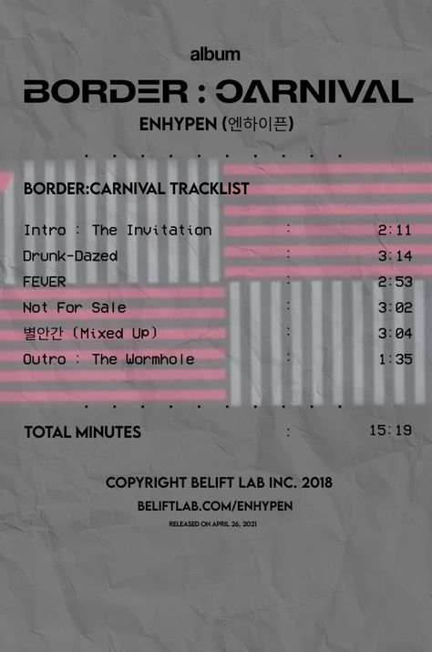 do not steal. Album Receipt, Border Carnival, Carnival