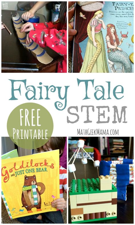 Looking for a new way to bring classic stories to life? Try these super fun (and super simple!) Fairy Tale STEM challenges! The free download includes 5 different ideas to explore math and engineering concepts with your K-5 kids.  http://mathgeekmama.com/fairy-tale-stem/?utm_campaign=coschedule&utm_source=pinterest&utm_medium=Bethany%20%7C%20Math%20Geek%20Mama&utm_content=Fairy%20Tale%20STEM%3A%20Literature%20Based%20Math%20and%20Engineering Fairy Tale Stem, Fairy Tale Activities, Kindergarten Stem, Fairy Tales Unit, Fractured Fairy Tales, Steam Ideas, Preschool Stem, Teaching Stem, Fairy Tale Theme