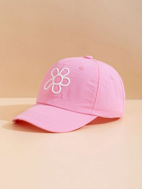 Pink Classic,Fashionable Collar  Polyester  Baseball Cap Embellished   Kids Accessories Base Ball, Sun Protection Hat, Kids Hats, Kids Beachwear, Kids Accessories, Baby Accessories, Sun Protection, Flower Patterns, Women Clothes Sale