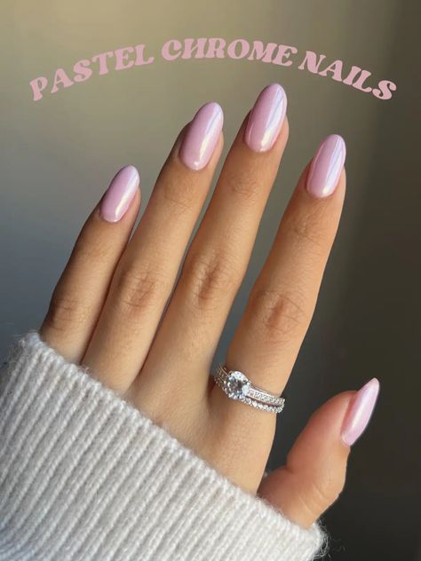 Chrome Nails Pastel, Pastel Pink Chrome Nails, Soft Pink Chrome Nails, Pale Pink Chrome Nails, Pink Pastel Nails, Pastel Chrome Nails, Light Pink Chrome Nails, Light Pink Chrome, Easy Nail Designs Summer