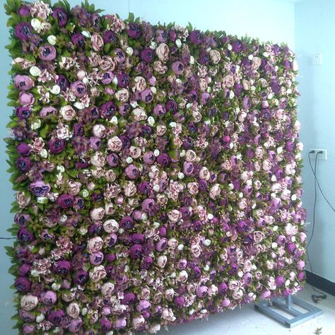 Flower Wall For Wedding, Enchanted Forest Quinceanera Theme, Enchanted Forest Quinceanera, Peony Purple, Wall For Wedding, Enchanted Forest Prom, Enchanted Forest Party, Artificial Flower Wall, Flower Panel