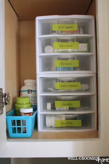 Home Pharmacy Organization, Medicine Organizer, Medicine Cabinet Organization, Medication Organization, Medical Cabinet, Medicine Organization, Medicine Storage, Linen Closet Organization, Organization Inspiration