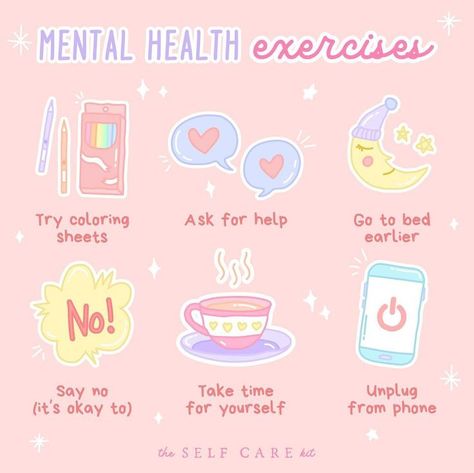 Here are some mental exercises that you can do to take better care of your mind—simple as they may seem, they are great in helping you find your sense of calm. ⁣⁠⠀ Ways To Treat Yourself, Mindfulness Journal Prompts, Self Care Kit, Positive Memes, Mental Exercises, Youtube Content, Health Exercise, Self Care Bullet Journal, Teen Life Hacks