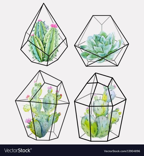 Terrarium Art, Succulents Wallpaper, Salon Office, Cactus Vector, Temporary Wallpaper, Green Cactus, Watercolor Cactus, Floral Curtains, Brick Wallpaper