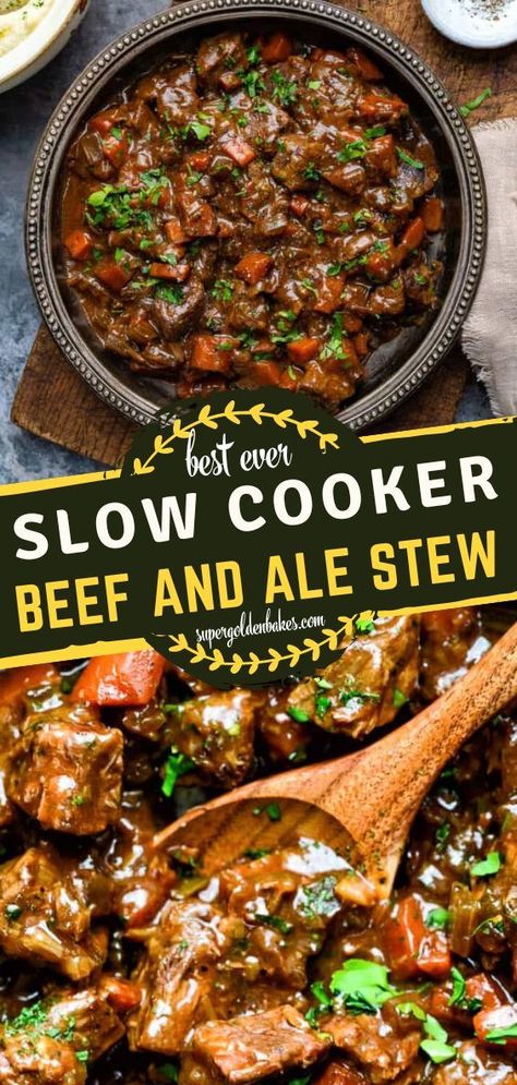 Braised Beef Slow Cooker, Beef Casserole Slow Cooker, Beef And Ale Stew, Stewing Steak, Slow Cooker Recipes Beef Stew, Beef And Vegetables, Slow Cooker Steak, Steak And Ale, Steak Dishes