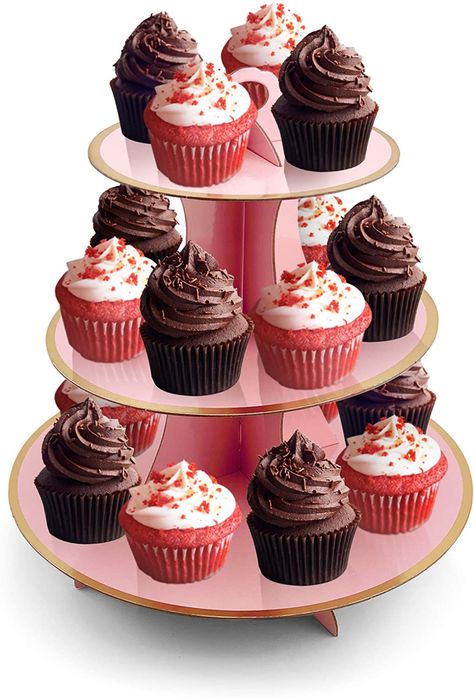 Amazon.com: 3-Tier Pink Round Cardboard Cupcake Stand (12"W x 13.5"H) Baby Shower Birthday Wedding Special Event Decoration: Health & Personal Care Cardboard Cupcake Stand, Special Events Decor, Event Decoration, Pink Round, Cupcake Stand, Cupcake Muffins, Mini Cupcakes, Special Event, Special Events