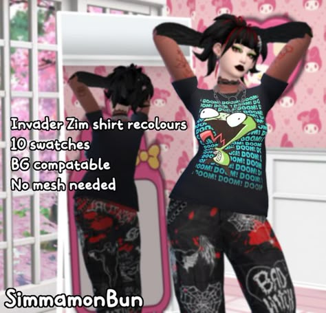 Invader Zim Sims 4 Cc, Sims 4 Cc Gloomy Bear, Cybergoth Sims 4 Cc, Scenecore Sims 4 Cc, Scene Cc Sims 4, Sims 4 Cc Egirl, Sims 4 Scene Cc, Emo Sims 4 Cc, Invader Zim Shirt