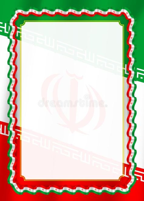 Illustration about Frame and border of ribbon with Iran flag, template elements for your certificate and diploma. Vector. Illustration of ornate, iran, frame - 120278082 Iran Flag Wallpaper, Iran Background, Grey Wallpaper Phone, Brain Vector, Iran Flag, Space Art Gallery, Oil Pastel Drawings Easy, Flag Template, Blue Butterfly Wallpaper