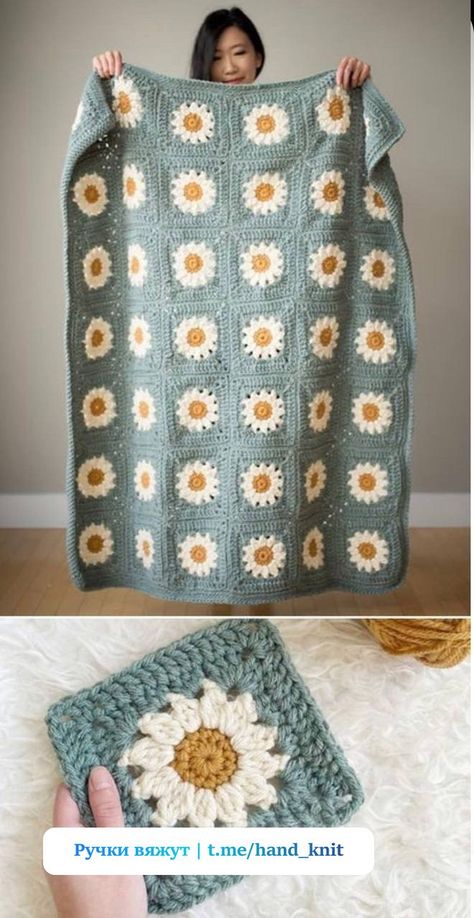 Crochet Flower Blanket, Crocheted Blanket, Mode Crochet, Easy Crochet Blanket, Crochet Blanket Designs, Crochet Design Pattern, Beginner Crochet Projects, Fun Crochet Projects, Granny Square Crochet Pattern