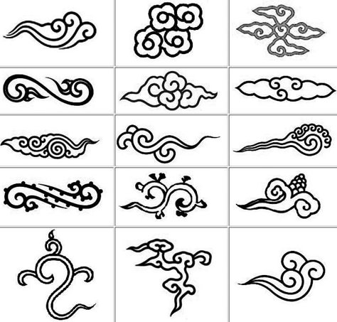 Korean Tattoos, 달력 디자인, Chinese Pattern, Theme Tattoo, Korean Design, 1 Tattoo, Clouds Pattern, Traditional Korean, Affinity Designer