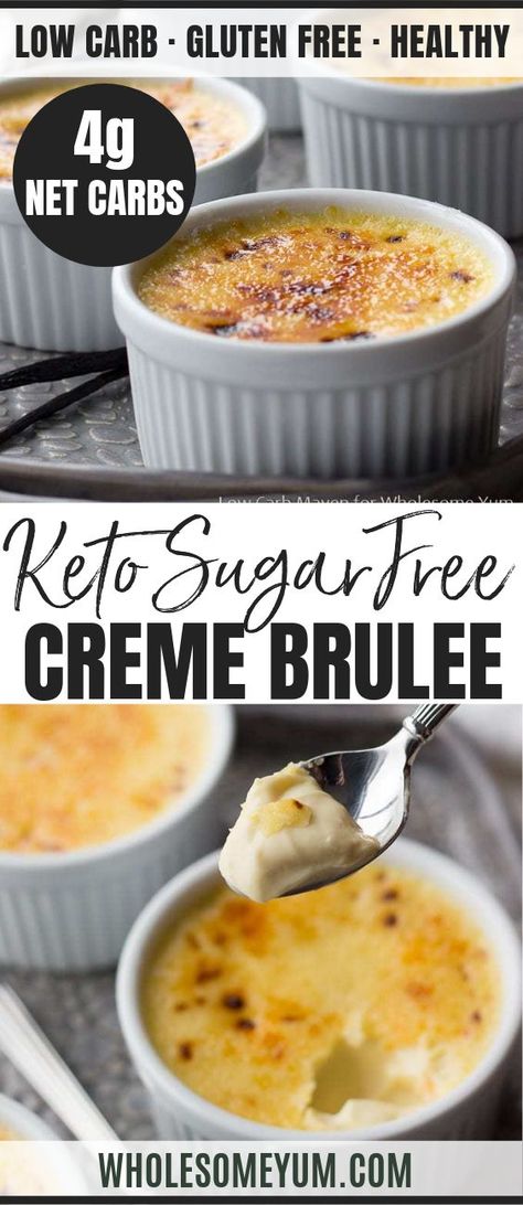 Keto Creme Brulee, Vanilla Dessert, Vanilla Desserts, Cake Pumpkin, Creme Brulee Recipe, Brulee Recipe, Low Carb Brownies, Food Keto, Keto Friendly Desserts