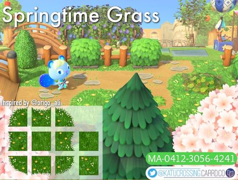 Grass Path, Lawn Path, Animal Crossing 3ds, Lawn Design, Grass Pattern, I Did My Best, Path Design, Stone Path, Animal Crossing Game